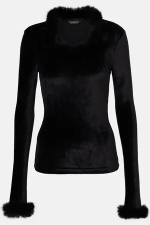 Balenciaga Top mit Faux Fur