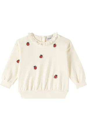 Mini Rodini Bestickter Pullover Ladybugs aus Baumwolle
