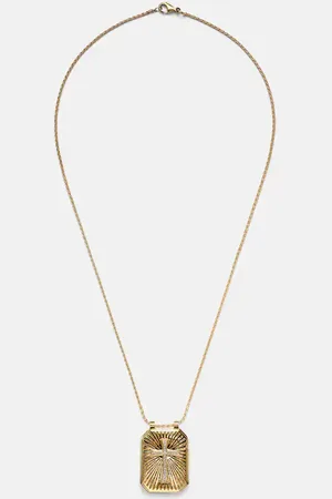 Marie Lichtenberg Halskette Cross aus 18kt Gelbgold mit Diamanten