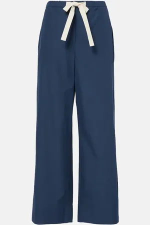 Max Mara Weite Hose Argento aus Baumwolle