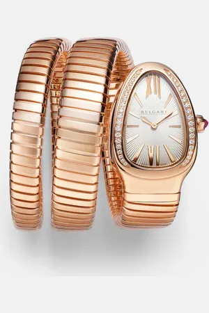 Bvlgari Uhr Serpenti Tubogas aus 18kt Roségold mit Diamanten und Rubellit