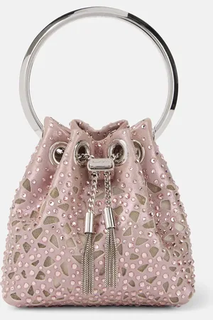 Jimmy Choo Bucket-Bag Bon Bon Micro aus Satin mit Kristallen