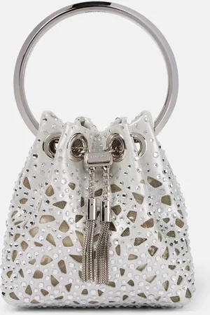 Jimmy Choo Bucket-Bag Bon Bon Micro aus Satin mit Kristallen
