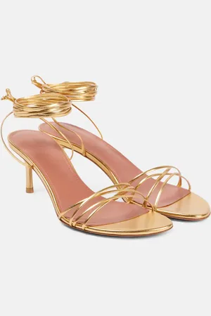 Amina Muaddi Sandalen Lori 60 aus Metallic-Leder
