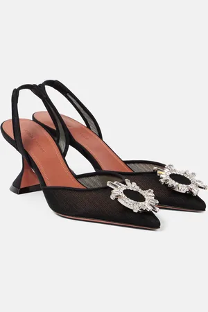 Amina Muaddi Verzierte Slingback-Pumps Begum 70 aus Mesh