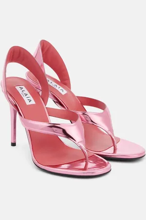 Alaïa Alaïa Sandalen Infradito 90 aus Metallic-Leder