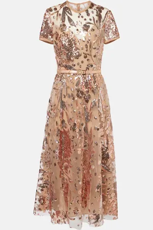 Elie saab Robe aus Tüll mit Pailletten