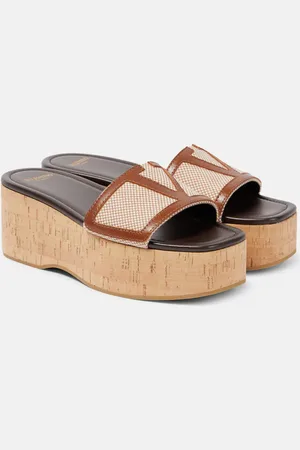 VALENTINO GARAVANI Plateau-Pantoletten Viva Superstar mit Leder