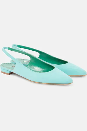 Manolo Blahnik Slingback-Ballerinas Sawra 10 aus Veloursleder