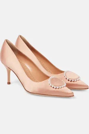 Manolo Blahnik Pumps Kifaclo 70 aus Satin mit Zierperlen