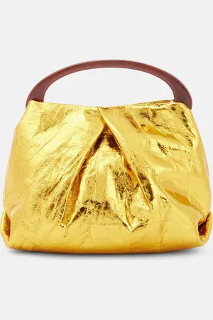 DRIES VAN NOTEN Tote Mini aus Metallic-Leder