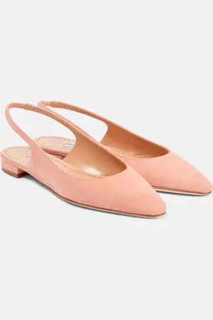 Manolo Blahnik Slingback-Ballerinas Sawra 10 aus Veloursleder