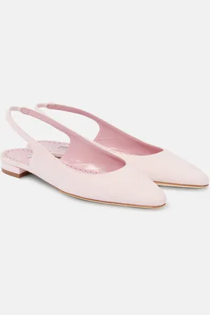 Manolo Blahnik Slingback-Ballerinas Sawra 10 aus Veloursleder