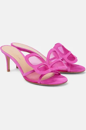 Gianvito Rossi Pantoletten Ilia 70 aus Mesh udn Veloursleder