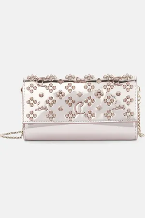 Christian Louboutin Verzierte Clutch Paloma aus Metallic-Leder