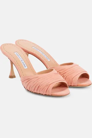 Manolo Blahnik Pantoletten Pirua 70 aus Veloursleder