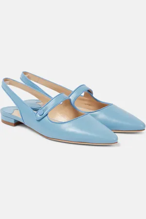 Manolo Blahnik Slingback-Ballerinas Campariflatsli aus Leder