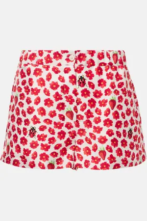 VERSACE Bedruckte Shorts aus Seiden-Twill