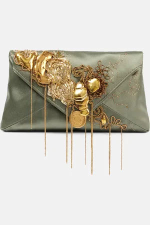 DRIES VAN NOTEN Verzierte Schultertasche aus Satin