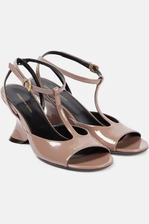 DRIES VAN NOTEN Wedge-Sandalen 75 aus Lackleder