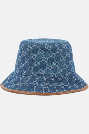 Gucci Hut GG aus Denim mit Leder