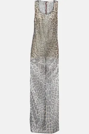 JACQUES WEI Maxikleid aus Tüll mit Kristallen
