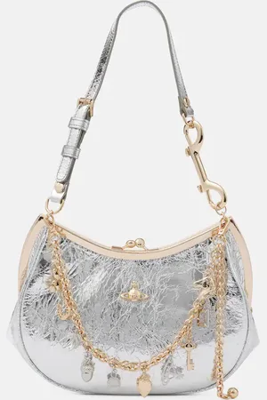 Vivienne Westwood Schultertasche Charm Frame aus Metallic-Leder