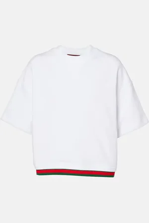 Gucci Cropped-Top Web Stripe aus Baumwoll-Jersey