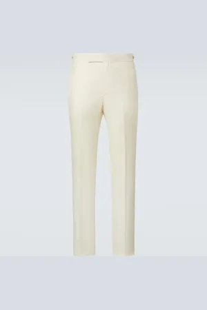 GABRIELA HEARST Anzughose Flat Front aus Wolle, Seide und Leinen