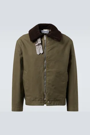 Loewe Jacke aus Baumwoll-Twill mit Shearling