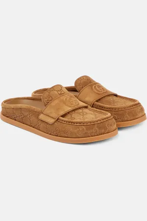 Gucci Slippers Celia GG aus Veloursleder