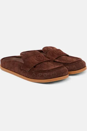 Gucci Slippers Double G GG aus Veloursleder