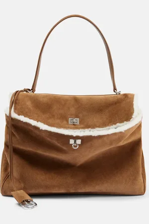 Balenciaga Schultertasche Rodeo Large aus Veloursleder