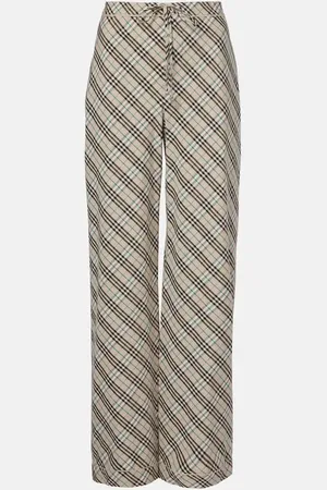 Burberry Weite Hose Check aus Baumwolle