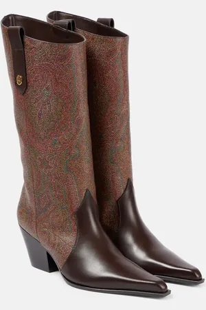 Etro Stiefel aus Canvas mit Leder