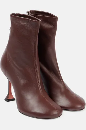 Amina Muaddi Ankle Boots Iris 95 aus Leder