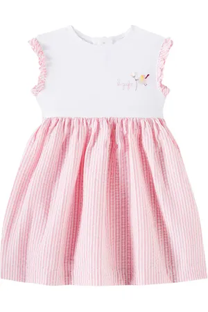 Il gufo Baby Kleid aus Jersey und Seersucker
