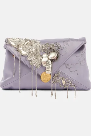 DRIES VAN NOTEN Verzierte Clutch aus Satin