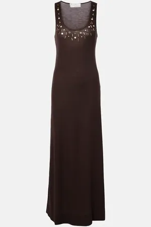 XU ZHI Verziertes Maxikleid aus einem Wollgemisch