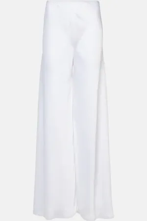 Norma Kamali Gerade High-Rise-Hose aus Satin