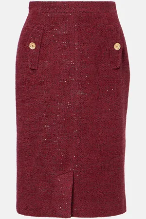 Alessandra Rich Bleistiftrock aus Tweed mit Pailletten