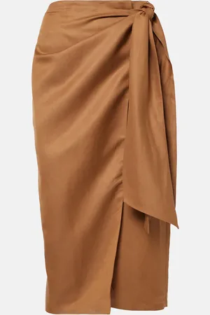 Max Mara Wickelrock aus Leinen und Seide