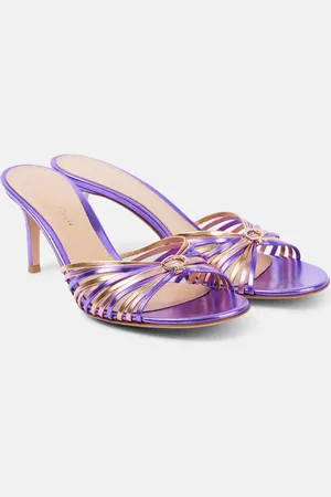 Gianvito Rossi Sandalen Vyna aus Metallic-Leder