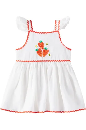 Stella McCartney Baby Besticktes Kleid aus Leinen und Baumwolle