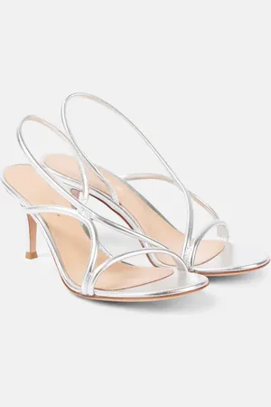 Gianvito Rossi Sandalen Cage 70 aus Metallic-Leder