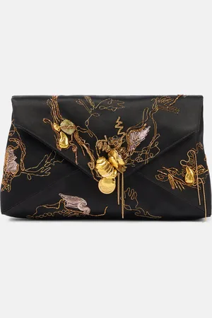 DRIES VAN NOTEN Bestickte Schultertasche aus Satin