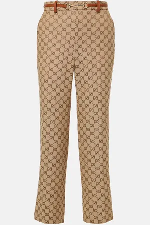 Gucci Gerade Cropped-Hose Horsebit GG aus Canvas