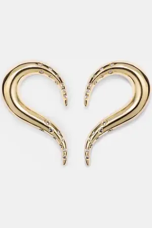 Mateo Ohrringe Swoosh aus 14kt Gelbgold mit Diamanten