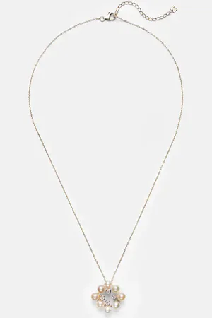 Mateo Halskette aus 14kt Gelbgold mit Diamanten und Süßwasserperlen