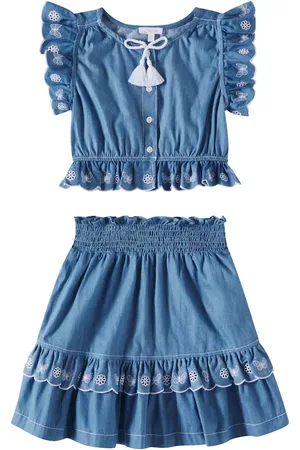 PATACHOU Set aus Top und Rock aus Denim